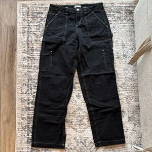 Garage Black and White Carpenter Pants